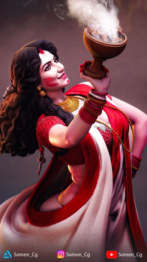 Bengali Dance, Durga Puja Wallpaper, Dance Worship, Maa Durga Photo, Happy Durga Puja, Maa Durga Image, Bengali Bridal Makeup, Bengali Art, Eyeball Art