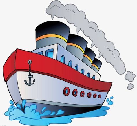 Boat Cartoon, Kid Cartoon, Cruise Scrapbook, Boat Drawing, Cartoon Ships, Old Paper Background, Preschool Activities Toddler, Water Pictures, Ship Drawing