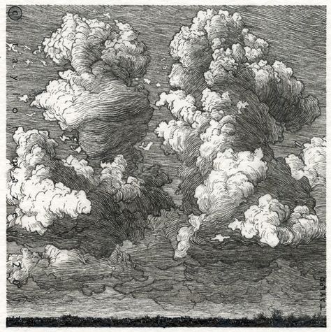 Sky Drawings, Franklin Booth, Sky Lover, Art Clouds, 흑백 그림, Cloud Drawing, Landscape Drawings, 판타지 아트, Chiaroscuro