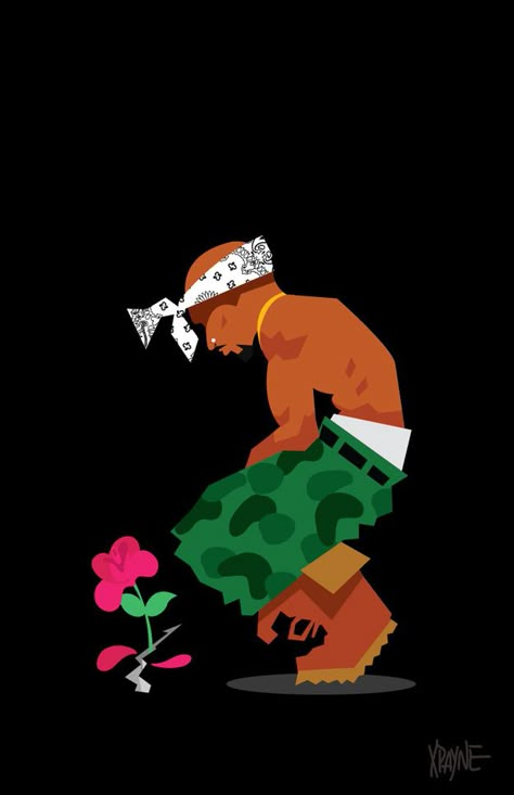 Tupac - The Rose That Grew From Concrete | These Illustrations of '90s Black Pop Culture Are Amazing Tupac Art, 90s Pop Culture, Mixed Media Photography, Creative Photography Techniques, Hip Hop Art, Black Artwork, Dope Art, Hip Hop Culture, Afro Art