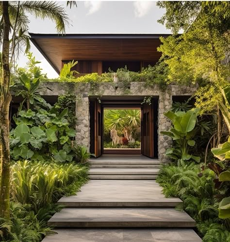 Modern Tropical House, Bali House, Tropical Architecture, Casa Exterior, Tropical House, Modern Tropical, Tropical Houses, Dream House Exterior, Villa Design