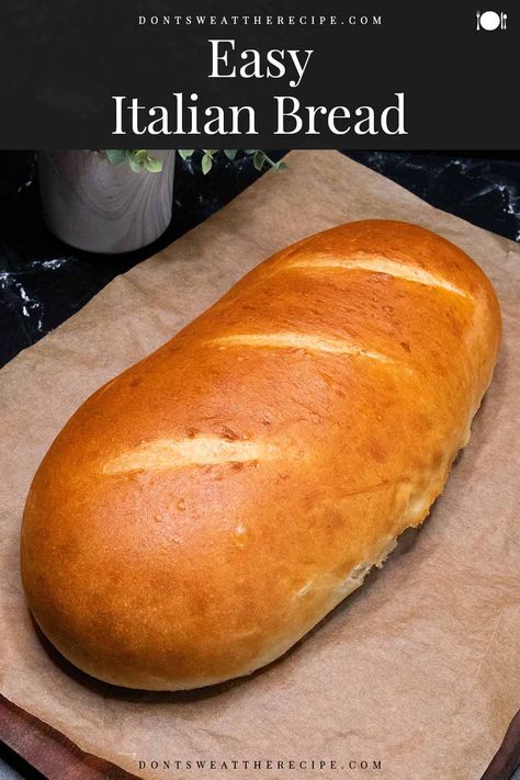 Crusty Italian Bread Recipe, Homemade Italian Bread, Italian Bread Recipe, Rustic Italian Bread, Italian Bread Recipes, Homemade Bread Recipes Easy, Artisan Bread Recipes, Loaf Of Bread, Rustic Italian