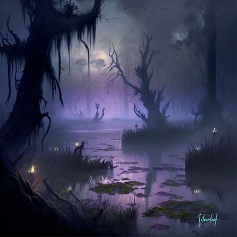 The greeting of the twilight swampy feywild of Hither in Prismeer. Inspired by the DnD source book - The Wild Beyond the Witchlight. Wilds Beyond The Witchlight, The Wild Beyond The Witchlight Artwork, Fey Castle, Wild Beyond The Witchlight Aesthetic, Dark Feywild Aesthetic, Fae Wild Dnd, Dnd Feywild Art, Fey Wild Landscape, Wild Beyond The Witchlight Art