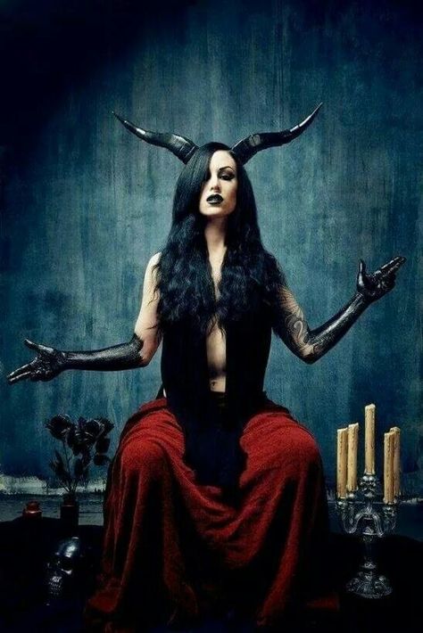 Baphomet Demon Hands, Fete Emo, Full Moon Tarot, Tattoo Painting, Female Demons, Halloween Photography, Aleister Crowley, Ange Demon, 다크 판타지