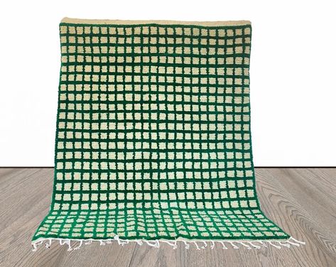 BerberStuffArtisanat | Etsy Checker Rug, Checkered Area Rug, Nursery Room Rugs, Traditional Nursery, White Grid, Green Nursery, Rug Nursery, Rug Moroccan, Nursery Rug