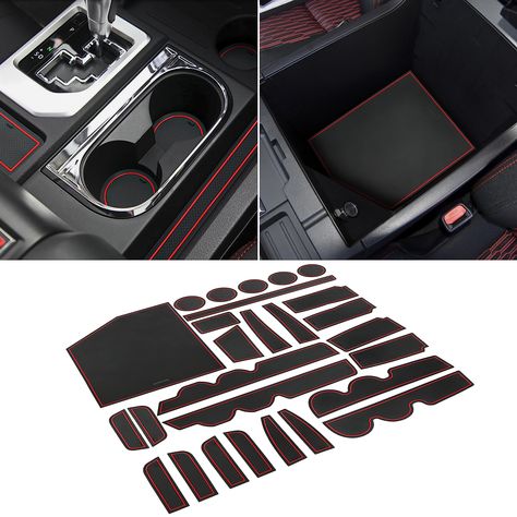 PRICES MAY VARY. 【CHECK FIRST】:Our Tundra console liner set includs 2 big console liners(REALLY full set, 28pc set), fit all trims of the 2021 2020 2019 2018 2017 2016 2015 or 2014 Toyota Tundra with Bucket Seats (5 passenger configuration) including the SR, SR5, Limited, 1794 Edition, Platinum, or TRD Pro in either Double Cab or CrewMax (5 PASSENGER BUCKET SEATING ONLY!), Tundra accessories. 【FULL PROTECTION】:This Tundra console liner looks like miniature rubber "floor mats" , Custom fit for To Toyota Tundra Accessories, 2008 Toyota Tundra, Tundra Accessories, Toyota Tundra Crewmax, Tundra Crewmax, 2014 Toyota Tundra, 2013 Toyota Tundra, Trd Pro, Rv Tires