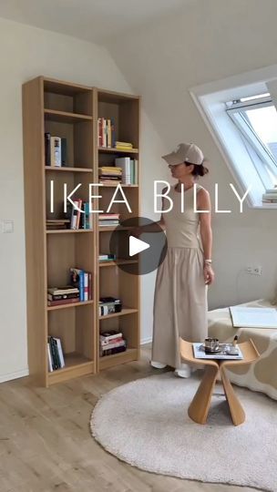 Billy Tv Wall, Skruvby Ikea Hacks, Ikea Bookshelf Ideas, Ikea Billy Hack Ideas, Book Shelf Ikea, Billy Hack Ikea, Deep Purple Bedroom, Billy Diy, Ikea Billy Bookcase White