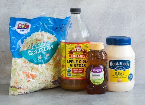 Coleslaw Recipe Coleslaw With Honey, Coleslaw Recipe With Apple Cider Vinegar, Coleslaw Dressing With Honey, Honey Coleslaw, Vinegar Cabbage, Cold Slaw, Cabbage Coleslaw, Coleslaw Dressing Recipe, Best Coleslaw Recipe