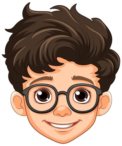 Happy Cartoon Face, Cartoon Man Face, Boy Face Drawing, Head Illustration Art, Head Animation, Clothes Flashcards, Cute Boy Cartoon, Boy Cartoon Drawing