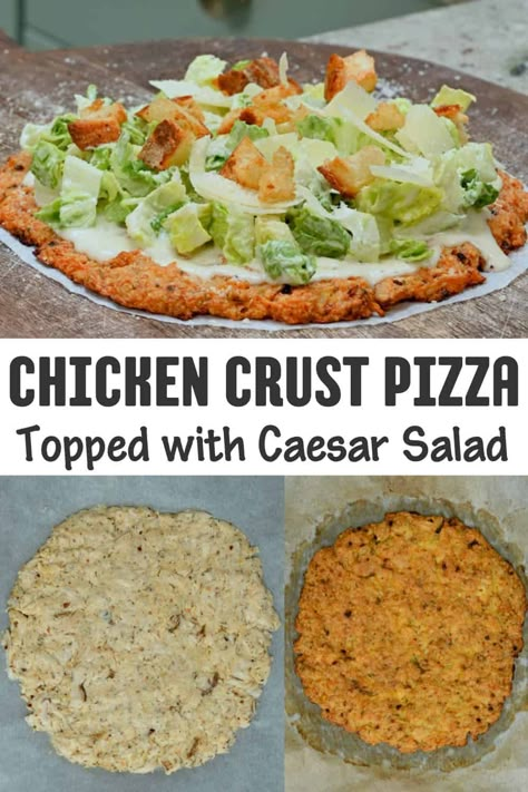 Ceasar Salad Chicken Pizza Crust, Chicken Ceasar Salad Pizza Ground Chicken, Ground Chicken Ceaser Pizza, Ceaser Chicken Salad Pizza, Keto Chicken Caesar Salad Pizza, Chicken Crust Caesar Pizza, Chicken Caesar Chaffle, Chicken Caesar Pizza Crust, Canned Chicken Crust Caesar Salad Pizza