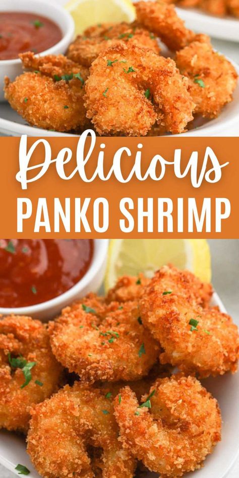 Panko Shrimp - Eating on a Dime Panko Fried Shrimp, Prawns Appetizers, Panko Shrimp, Panko Recipes, Crunchy Shrimp, Fried Shrimp Recipes, Eating On A Dime, Recipes Air Fryer, Breaded Shrimp