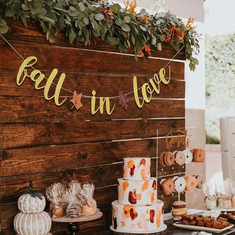 Fall in Love with These 10 Fall Bridal Shower Themes - The Savvy Swaréy Fall Bridal Shower Themes, Bridal Shower Themes Ideas, Wedding Shower Theme, Fall Bridal Shower Decorations, Fall Engagement Parties, Bridal Shower Themes, Engagement Party Themes, Fall In Love Bridal Shower, Fall Couples