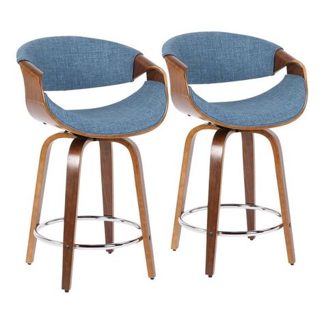 Mid Century Modern Bar, Fabric Bar Stool, Modern Counter Stools, 30 Bar Stools, Swivel Counter Stools, Bent Wood, Counter Height Bar Stools, Modern Bar Stools, Swivel Seating