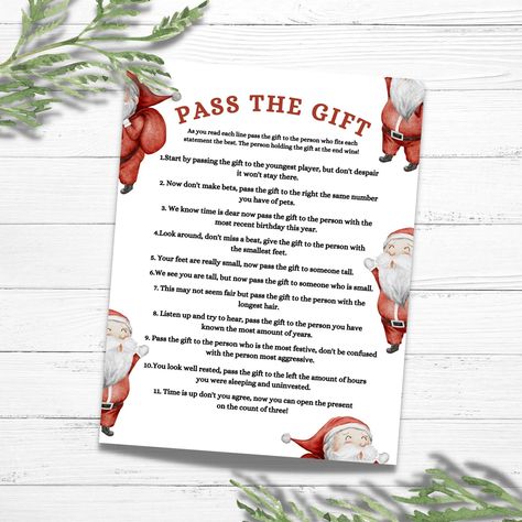 Christmas Pass The Present Game, Pass The Present Game Christmas, Pass The Present Game, Gift Passing Game, Pass The Prize Game, Pass The Gift Game, Christmas Group Games, Holiday Games, Christmas Party Games