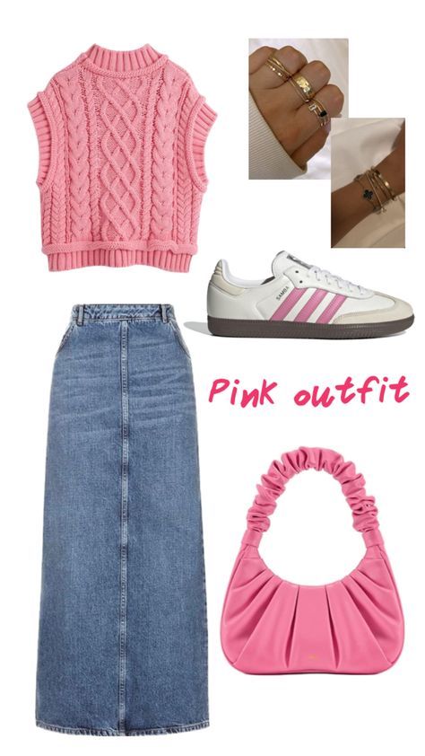 #pink#outfit#samba#bag#jewelry Pink Sambas, Pink Samba, Outfits With Pink, Samba Outfit, Bag Jewelry, Baddie Outfits Casual, Pink Outfit, Baddie Outfits, Casual Outfits