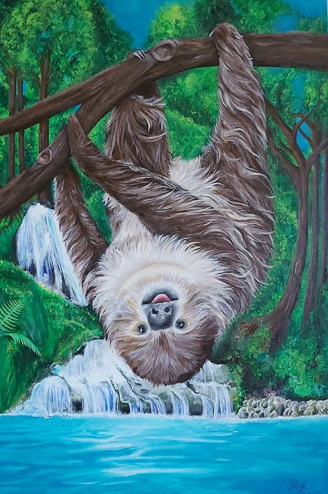 Available now on Etsy 😊 https://www.etsy.com/uk/listing/987627158/20-x-30-inch-original-sloth-painting Sloth Painting, Forest Painting, Painting Class, Pet Gift, Wildlife Art, Tile Art, Bird Art, Animal Paintings, Watercolour Painting