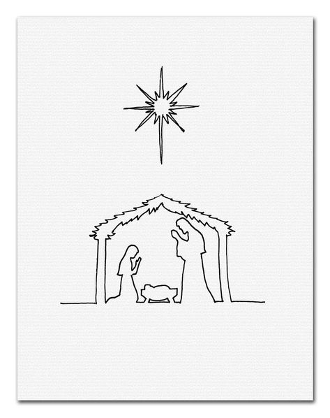 Nativity Manger Line Art Minimalist Wall Art Drawing | Etsy Nativity Drawing, Line Art Simple, Simple Nativity, Wall Art Drawing, Nativity Manger, Line Art Minimalist, Scene Drawing, Drawing Simple, Wall Art Minimalist