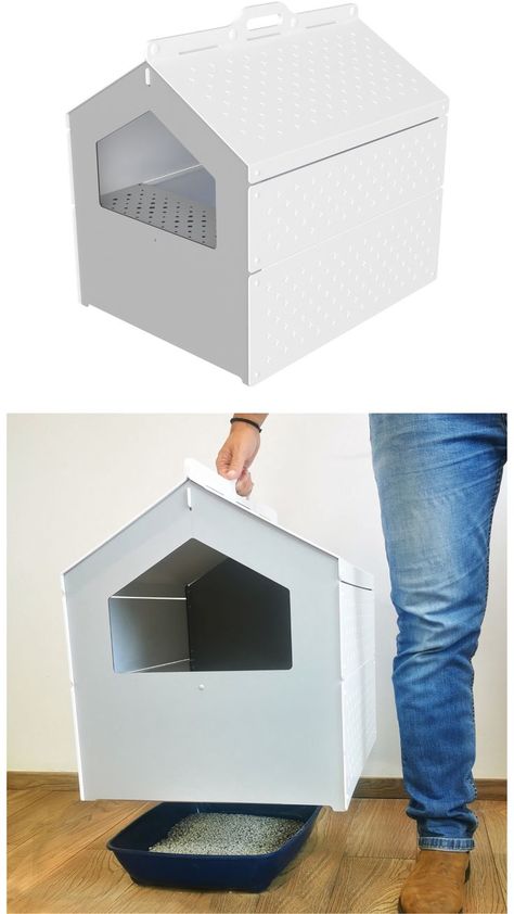 litter box Hide Cat Box Ideas, Enclosed Litter Box, Toilet Outdoor, Rabbit Litter Box, Litter Box Covers, Cats Outside, Cat Litter Tray, Kitty Litter, Litter Box Enclosure