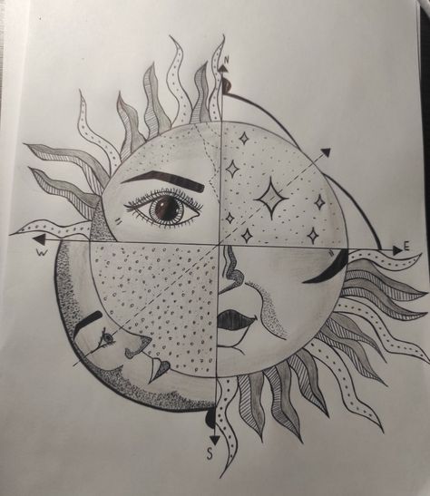 #draw#easy#sun#moon#aesthetics Sun Moon Drawing, Love And Fear, The Moon And The Sun, Moon And The Sun, Sun Drawing, Canvas Art Quotes, Sun And Moon Drawings, Draw Easy, Pastel Artwork