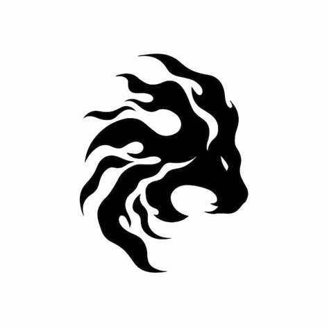 Flaming lion head logo fire tribal tatto... | Premium Vector #Freepik #vector #leo-logo #lion-head #lion-logo #lion-tattoo Lion Logos Ideas, Lion Symbol Logo, Lion Flames Tattoo, Lion And Fire Tattoo, Lion Design Logo, Lion Head Logo Design, Lion Fire Tattoo, Fire Lion Tattoo, Leo Logo Design