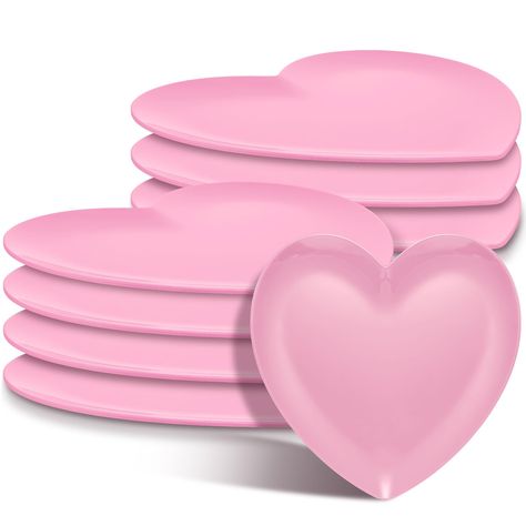 PRICES MAY VARY. Suitable Size and Quantity: our set includes 8 heart shaped melamine plates, each measuring about 6.8 inches, making them ideal not only for everyday use but also for some special occasions or events Romantic Heart Shape Design: each plate features a special heart shape design, adding a touch of romance and charm to your dining table; Proper for special days like Valentine's Day, Mother's Day, birthdays, anniversaries, and more, these plates enhance the romantic atmosphere of an