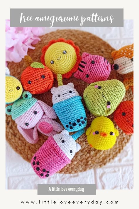 Cute Crochet Amigurumi Kawaii, Cute Crochet Amigurumi Free, Small Arigumi Crochet, Cute Amigurumi Free Pattern Easy, Cute Amigurumi Animals, Free Cute Amigurumi Patterns, March Crochet Projects, Small Crochet Stuffed Animals Free Patterns, Cute Small Amigurumi Free Pattern