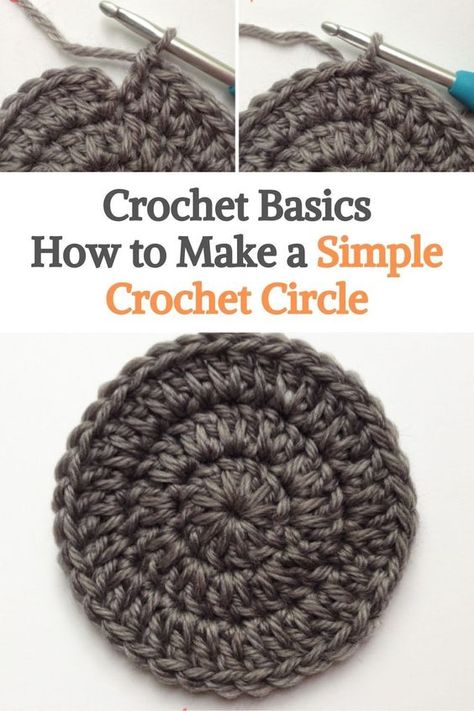 Easy Circle Crochet Pattern, Beginner Crochet Circle, Crochet Circle Coaster Free Pattern, Easy Crochet Circle Pattern, Crochet Circles Tutorial, How To Crochet A Hot Pad, Circle Coaster Crochet Pattern, Crochet In Round Pattern, Crochet A Circle Pattern