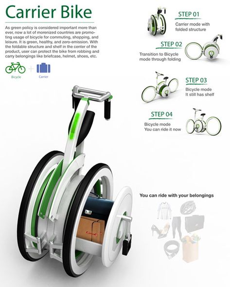 15bike5 Teknologi Futuristik, Foldable Electric Bike, Folding Bicycle, Electric Tricycle, Motorcycle Style, Bicycle Design, Folding Bike, Yanko Design, City Bike