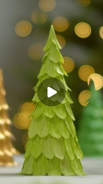 Søstrene Grene on Instagram: "Make your own Christmas trees made of crepe paper and create a lovely Christmas spirit. - #christmas #christmastree #christmasdecoration #grenediy #sostrenegrene" Christmas Crepe Paper Decorations, Crepe Paper Christmas Ornaments, Christmas Paper Tree Diy, How To Make A Tree Out Of Paper, Crepe Paper Christmas Decorations, Christmas Tree Out Of Books, Homemade Christmas Trees, Crepe Paper Christmas Tree, Craft Christmas Trees