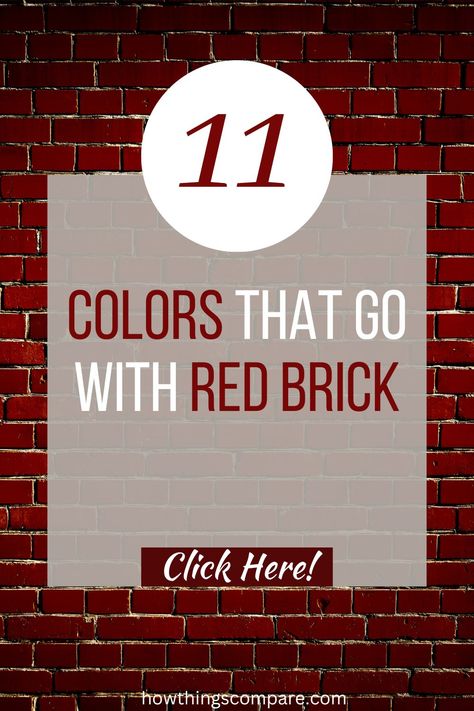 11 Colors That Go With Red Brick – howthingscompare.com Red Brick House Exterior Paint Colors, Deck Color Ideas For Red Brick House, Best Exterior Paint Colors To Go With Red Brick, Red Brick Exterior Paint Colors, 1930s House Exterior Paint Colors, Exterior Colors That Go With Red Brick, Bright Red Brick House Exterior, Red Brick House With Deck, Exterior House Colors That Go With Red Brick