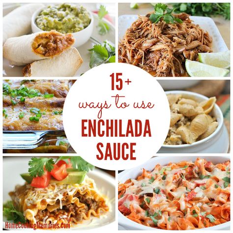 15+ Ways To Use Enchilada Sauce - whether homemade or canned, there is so many ways to use enchilada sauce for a delicious dinner! Can Enchilada Sauce Recipes, Dinner With Enchilada Sauce, Recipes That Use Enchilada Sauce, How To Use Enchilada Sauce, Enchilada Sauce Recipes With, Recipes Using Canned Red Enchilada Sauce, Meals With Enchilada Sauce, Enchilada Sauce Dinner Ideas, What To Do With Enchilada Sauce