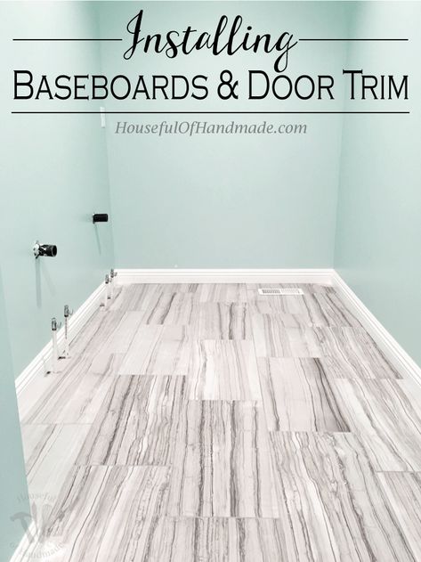 Baseboards And Door Trim, Baseboards And Trim Ideas, Installing Baseboards, Bathroom Baseboard, Bathroom Trim, Molding Styles, Floors Ideas, Baseboard Styles, Baseboard Molding