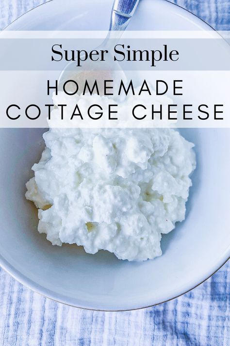 How to Make Homemade Cottage Cheese – Only Three Ingredients! Make Cottage Cheese, Cottage Cheese Recipe, Homemade Cottage Cheese, Cheese Recipes Homemade, Cheese At Home, Cheese Snack, Cottage Cheese Snack, Diy Cheese, Wholesome Snacks