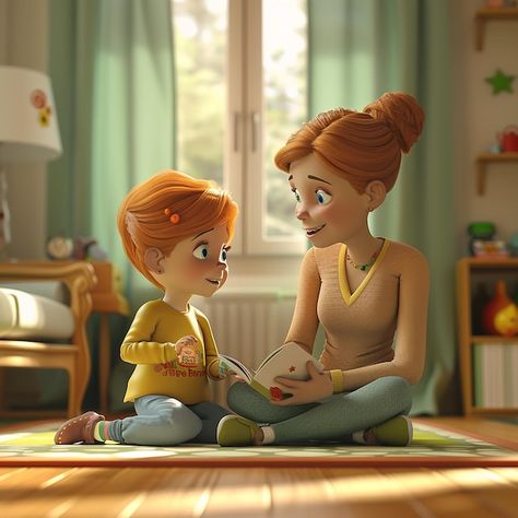 Cartoon Theme, Mother And Child, Graphic Resources