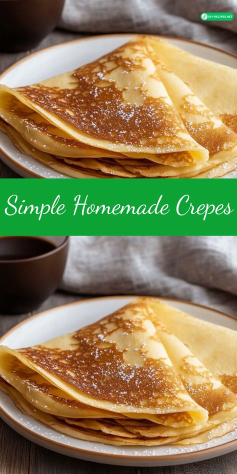 Try this simple homemade crepes recipe! Easy to make and perfect for any occasion, these crepes can be filled with anything you like. Homemade Crepes Recipe Easy, How To Make Crepes, Homemade Crepes Recipe, Basic Crepes Recipe, Simple Crepe Recipe, Crepes Recipe Easy, Basic Crepes, Making Crepes, Basic Crepe Recipe