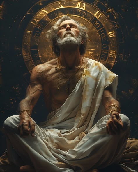 Chronos, the god of time #aiart #ai #digitalart #aicommunity #aiartcommunity #godsowncountry Father Time Drawing, Chronos God Of Time, God Of Time, Greek Titans, Animated Illustration, Weird West, Time God, God's Wisdom, Father Time