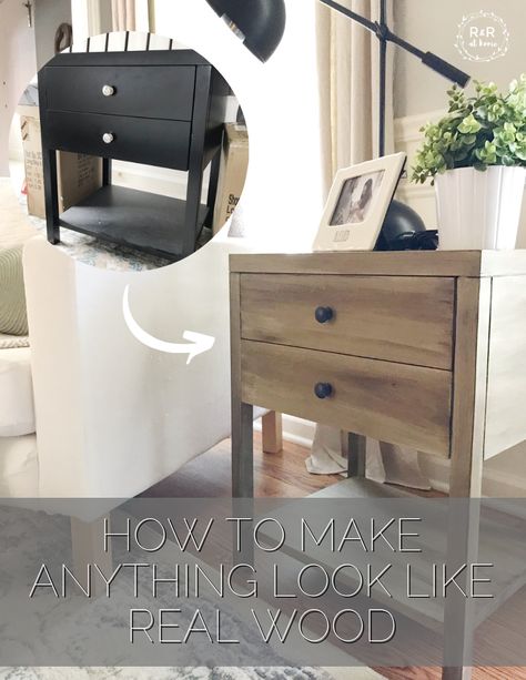 Painted Vanity To Look Like Wood, Light Wood Painted Furniture, How To Make Ikea Furniture Look Like Wood, Diy Paint Nightstand, How To Make Something Look Like Wood, Chalk Paint Natural Wood Look, How To Paint Furniture To Look Like White Oak, Chalk Paint Wood Look, How To Paint Furniture To Look Like Natural Wood