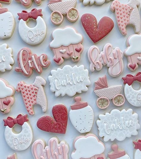 Valentines Baby Shower Ideas Girl, Sweetheart Baby Shower Cookies, Baby Shower Girl Theme February, Baby Shower Themes Girl February, Girl Baby Shower Ideas Themes February, Valentines Baby Shower Decorations, Valentine Baby Shower Cookies, Valentines Baby Sprinkle, February Baby Girl Shower Ideas