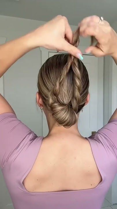 Wash Day Braided Low Bun Hair Tutorial - Medium & Long Hair Braided Bun Medium Length Hair, Low Bun Medium Length Hair Tutorial, Cute Low Buns For Long Hair, Bun For Thick Medium Hair, Low Hair Buns For Long Hair, Low Bun Thick Long Hair, Long Hair In Bun, Long Hair Low Bun Tutorial, Easy Bun For Wedding