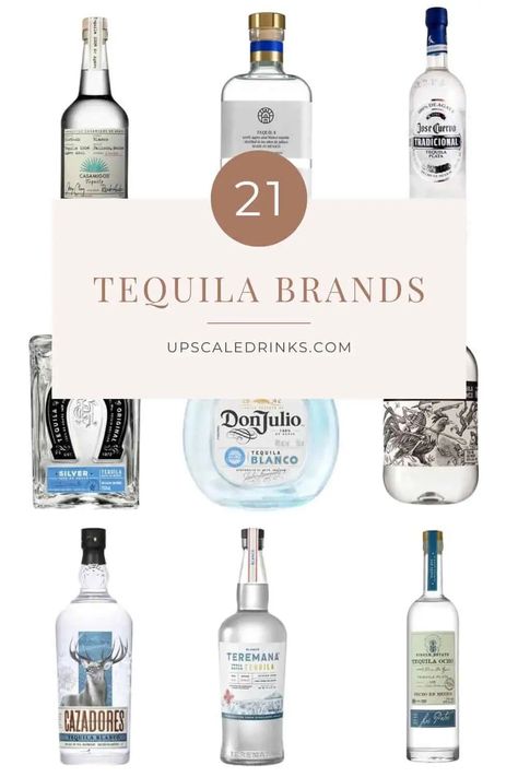 Types Of Tequila, Top Tequila Brands, Good Tequila Brands, Tequila Drinks At The Bar, Tequila Tasting Party Ideas, Best Sipping Tequila, Best Tequila Brands, Tequila Glasses, Tequila Brands