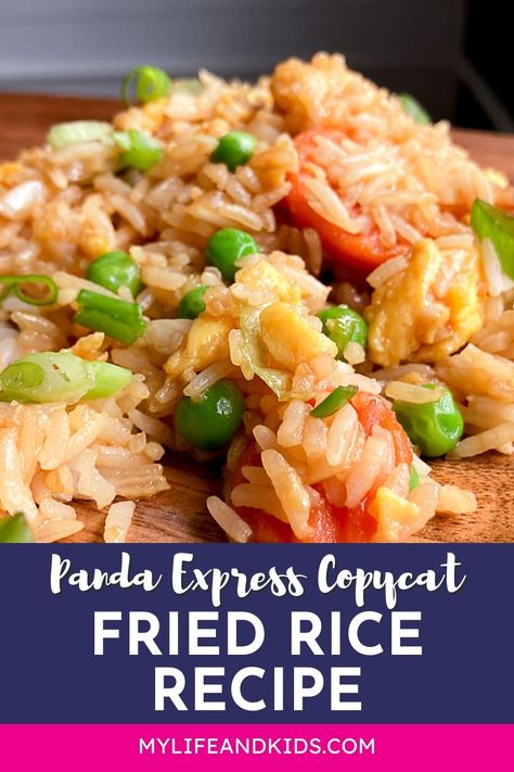 This recipe captures the essence of Panda Express's legendary fried rice, allowing you to recreate the magic anytime you crave it. Simple, satisfying, and bursting with authentic flavors, our copycat version promises to elevate your home-cooked Asian cuisine experience. We love this Copycat Panda Express Fried Rice recipe as a side dish with chicken breasts or as a main dish with a side salad!  Perhaps the best part is how amazing it reheats for leftovers on the busy weekday nights! Side Dish With Chicken, Panda Express Fried Rice, Copycat Panda Express, Freezing Eggs, Water Chestnuts, Leftover Rice, Panda Express, Long Grain Rice, Types Of Vegetables