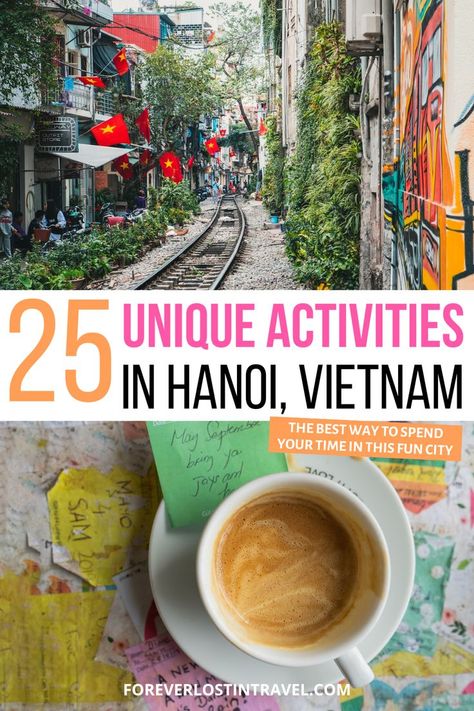 Looking for somewhere unique to travel this year? Look no further than the historic city of Hanoi, Vietnam. Discover all the best activities to do in the city whether you're a budget traveler or not. This is one of best destinations to visit in the country and some of the best things to do there. Backpacking or luxury travel, Hanoi Vietnam has it all. Add these things to your bucket list today and plan the adventure of a lifetime in South East Asia Hanoi Things To Do, Vietnam Bucket List, Bucket List Usa, Vietnam Vacation, Vietnam Itinerary, Vietnam Holidays, Vietnam Backpacking, Vietnam Voyage, Vietnam Travel Guide