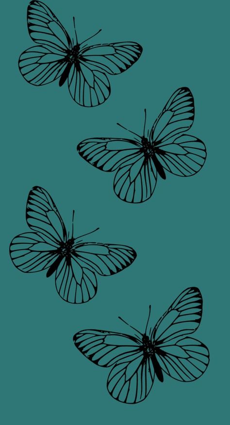 #Wallpaper #darkgreen Cute Teal Wallpaper, Wallpaper Iphone Dark Green, Dark Teal Wallpaper, Teal Butterfly, Butterfly Wallpaper Iphone, Quotes Wallpapers, Teal Wallpaper, Aesthetic Green, Green Butterfly