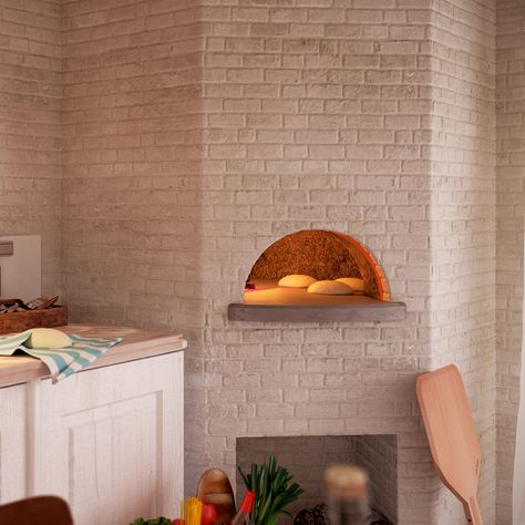 Indoor Pizza Oven, Pizza Oven Fireplace, Stone Pizza Oven, Pizza Oven Outdoor Kitchen, Oven Fireplace, Diy Pizza Oven, Wood Pizza, Oven Design, Four A Pizza