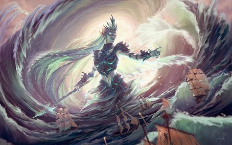 Sea Queen, Splash Art, Paintings And Drawings, Queen Art, Image Painting, Fantasy Monster, Goddess Art, Dragon Art, Fantasy Artwork