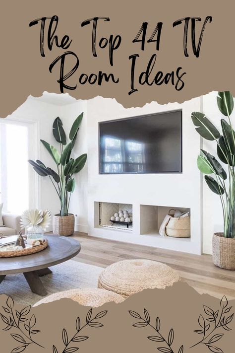 Whether your TV is wall-mounted or sits on a buffet, there is much you can do to elevate your entertainment area. :fire: Source: @home_designtrends via Instagram #livingroomideas #livingroomtvideas #tvroomideas Tv Mounted Over Buffet, How Big Tv For Room, Tv On Side Wall In Living Room, Floating Shelves Next To Tv Living Room, Large Mounted Tv Living Room, Tv Wall Decor Ideas Living Room, Mounted Tv Wall Ideas, Tv Accent Wall Ideas Mounted Tv Living Room, Tv Wall Without Fireplace