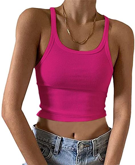 Red Cropped Tank Top, Blusas Crop Top, Plain Crop Tops, Crop Top Camisole, One Shoulder Shirt, Knitted Crop Tank Top, Cropped White Tee, Halter Neck Crop Top, Vest Crop Top