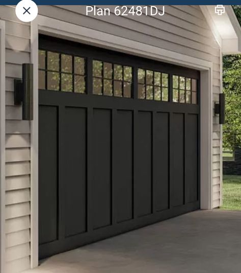 Garage Doors Ideas Curb Appeal, Modern Farmhouse Garage Doors Black, Garage Door Design Metal, Charcoal Garage Door, Garage Trim, Brown Houses, American Garage Door, Grey Garage Doors, Black Garage Doors