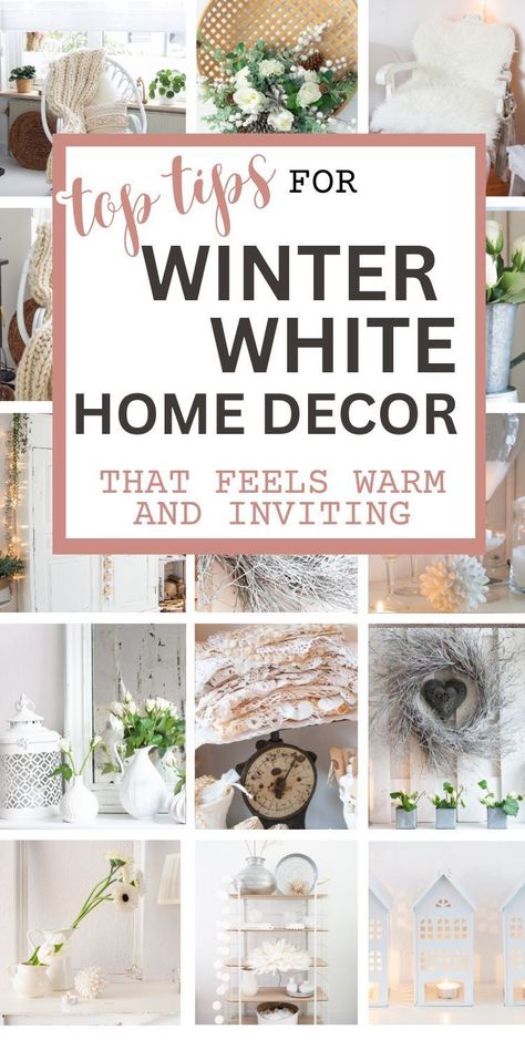 Neutral winter decor for after Christmas winter decorating. Decorate your living room in all shades of white and create a warm, cozy interior in neutral shades. White winter decorations are perfect if you love all white decor for your January home. Winter Mantel Decorating Ideas After Christmas, Decorating For Winter Not Christmas, Apartment Winter Decor, Winter Interior Decor, Winter Decorations After Christmas, Winter Decor Ideas For The Home Diy, White Winter Decorations, Winter Decor Ideas After Christmas, Winter Decorating Ideas After Christmas