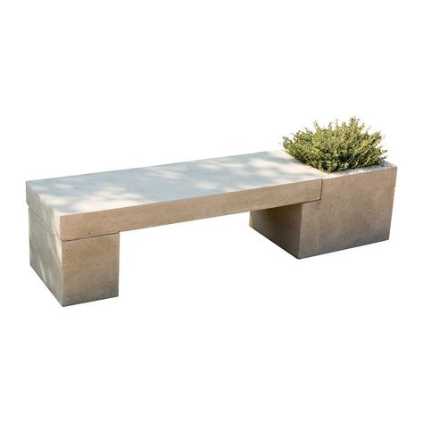 West Elm Planter, Modern Exterior Paint Colors, Concrete Bench Top, Modern Bench Outdoor, Outdoor Bench Seating, Planter Bench, Concrete Bench, Outside Seating, Bench Designs